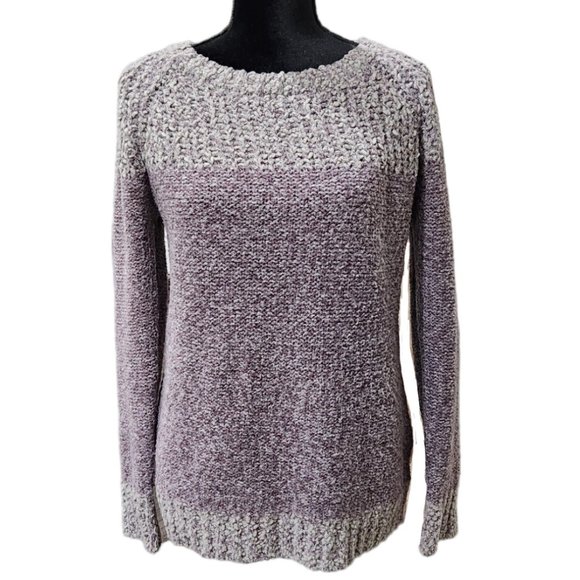 FATE Women's Clairina Textured Pullover Scoop Purple Gray Sweater Size S - Picture 3 of 6